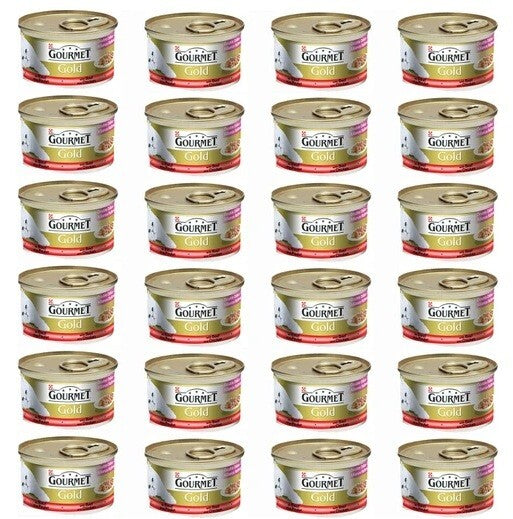 Gourmet Gold Sığır Etli Ve Tavuklu Konserve Yetişkin Kedi Maması 85 GR 24 ADET | SRC: Barcode: 12185885-24